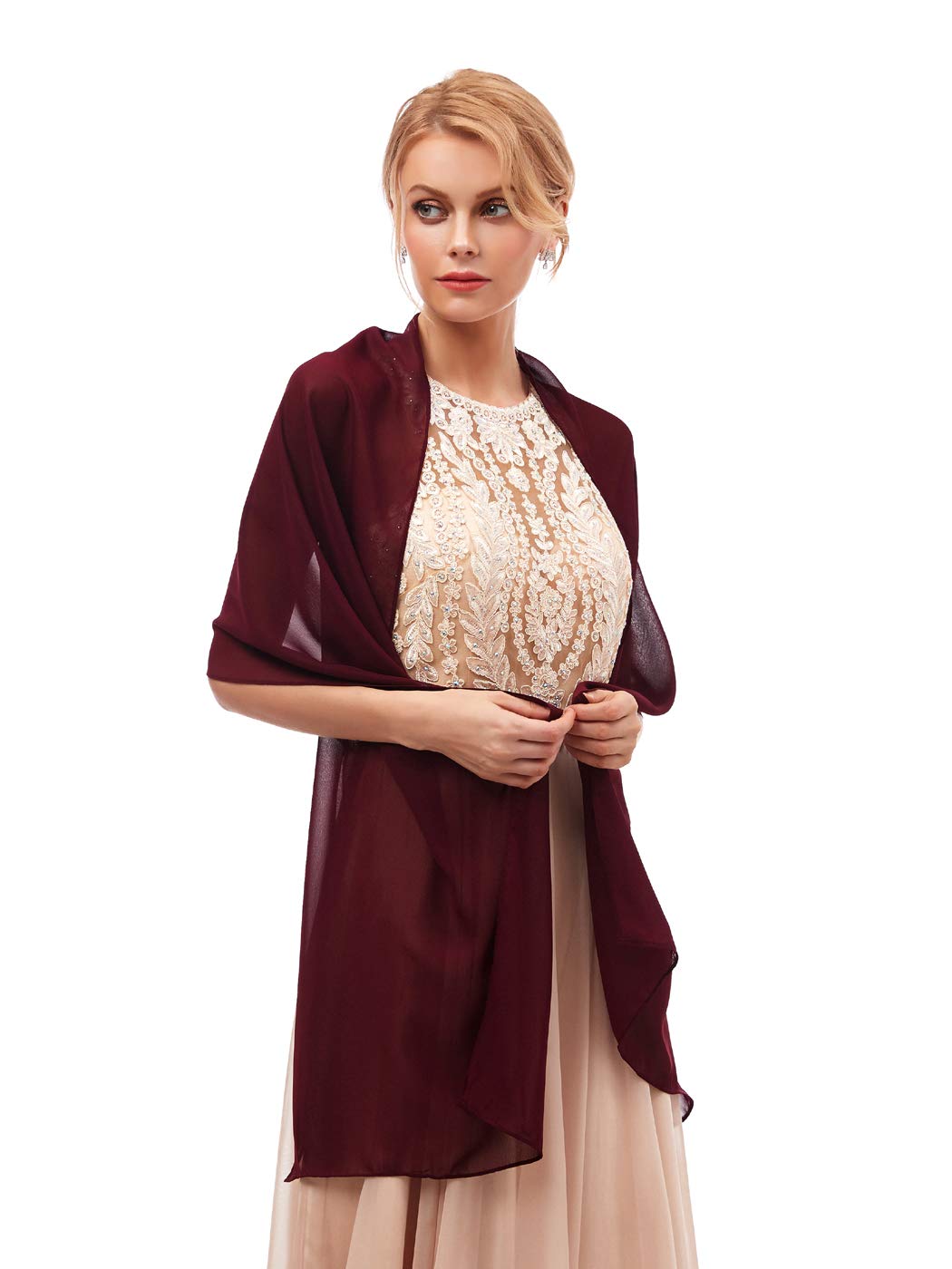 AlfaBridal Women's Fashion Chiffon Wraps Scarve Shawls for Bridal Evening Party AlfaBridal Women's Fashion Chiffon Wraps Scarve Shawls for Bridal Evening Party