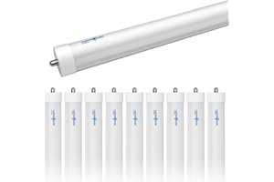 LUMINOSUM 8FT LED Bulbs, 40W 4000LM 80W Equivalent, T8 T10 T12 Fluorescent Light Bulbs Replacement, FA8 Single Pin Frosted Co