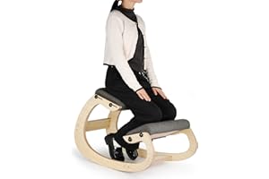 DRIZZLEN Ultimate Ergonomic Kneeling Chair - Adjustable Seat & Smooth Rocking Base for Active Posture Support, Effectively Relieves Back & Spine Pressure at Home/Office, Sturdy Kneeling Chair Holds 300lbs