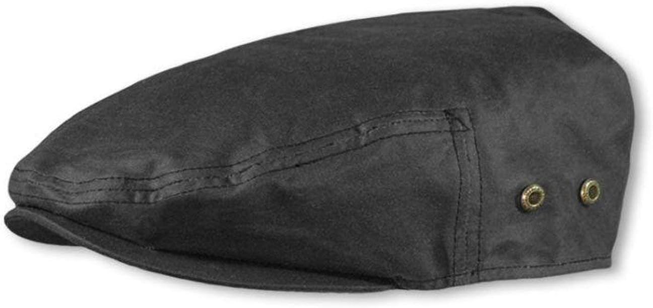 Stetson Driver Cap Waxed Cotton Black Flat Cap Amazon.co.uk Clothing
