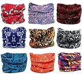 Kingree 9PCS Outdoor Multifunctional Sports Magic Scarf, High Elastic Magic Headband with Uv Resistance, Headscarves, Headbands,(Flora Print 15)
