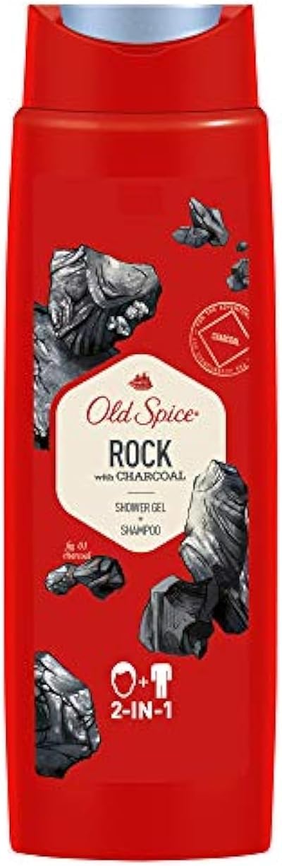 Old Spice Rock 2-in-1 Shower Gel Shampoo for Men 250ml Long-lasting Fragrance