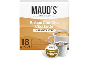 Maud's Chai Tea Latte Pods, 18 ct, Recyclable Single Serve Tea Pods - 100% Gourmet Blended Tea Leaves, Compatible with Keurig K Cups Maker