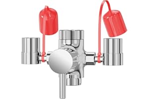 ARRISEA Faucet Mounted Eye Wash Station Sink Attachment Emergency Eye Wash Kit with Adjustable Aerated Outlet Heads Eye Wash Unit for Lab, Factory, Industry Site, Workshop, Office and Home