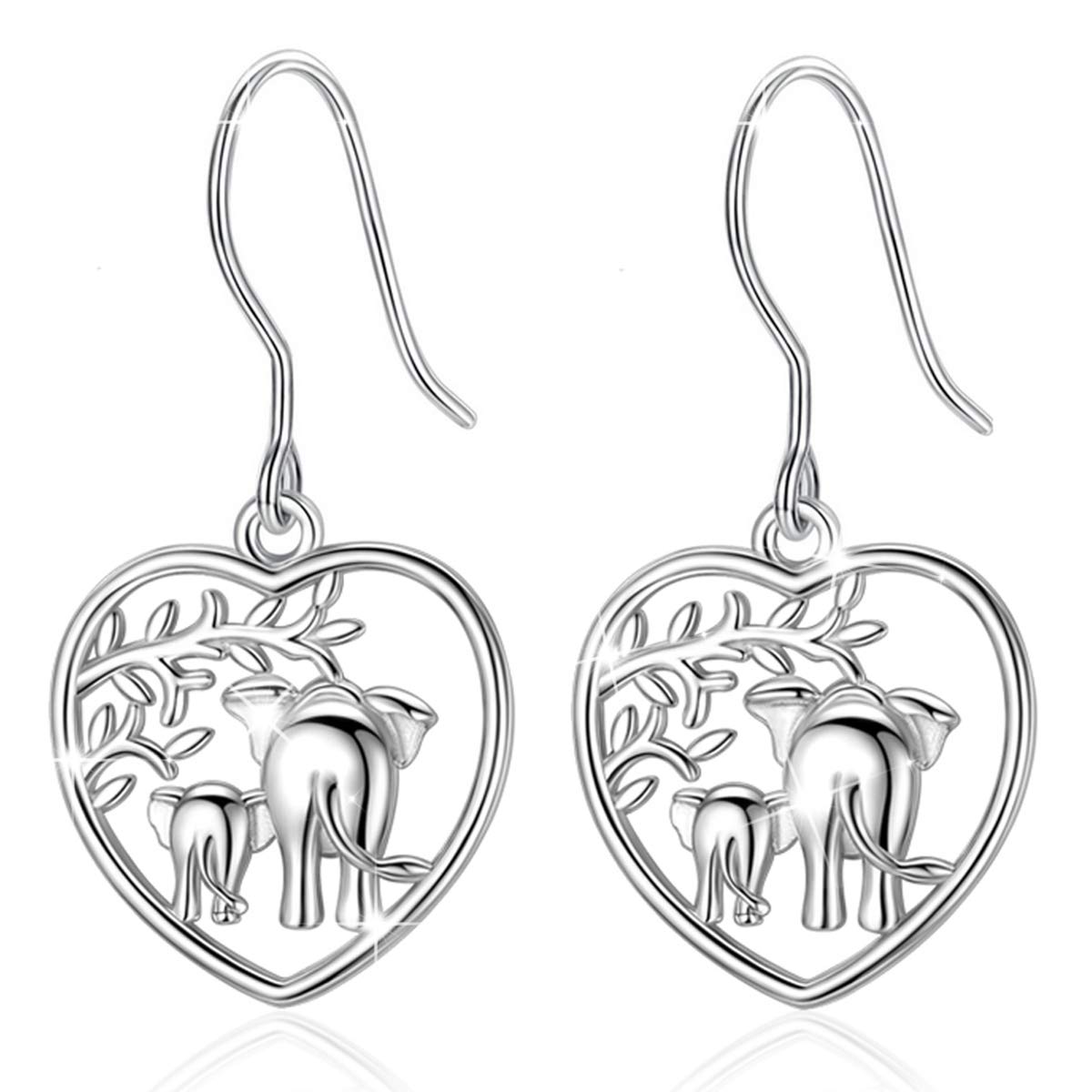 AEONSLOVE Elephant Gift for Women Sterling Silver Elephant Earrings for Women Girls Daughter Mother Birthday Christmas Valentine's Day Jewellery Gifts