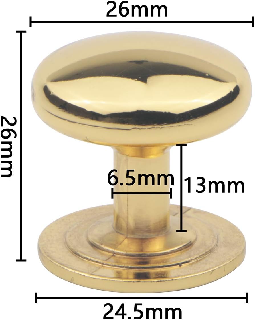 Rowiz 20PCS Modern Cabinet Round Knob Kitchen Bathroom Drawer Dresser Handles Furniture Wardrobe Pull Gold Single Hole - Image 3