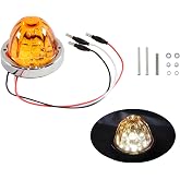 LOSTAR Watermelon Surface Mount White LED Light Turn Marker Light Amber Glass Lens