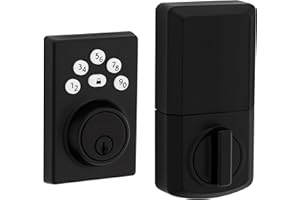 Weiser Elements Matte Black Keyless Entry Door Lock/Deadbolt Lock, 5-Button Keypad Door Lock with Auto Lock and 12-Month Batt