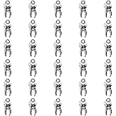 Uniquer 30Pcs Silver Alloy Tooth Shape Charms Pendant for DIY Jewelry Necklace Bracelet Making Craft Findings Supplies