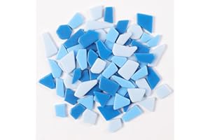 BUENOARTE 1 LB Mini Irregular Enamal Mosaic Glass Tiles for Crafts Bulk Mosaic Supplies, Random Small Size of Broken Recycled Glass Mosaic Pieces for DIY Mosaic Making (RB201)
