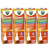 Vicks Sinex Moisturizing 12 Hour Ultra Fine Nasal Mist Decongestant, Pump, 0.5 oz, 4 Pack