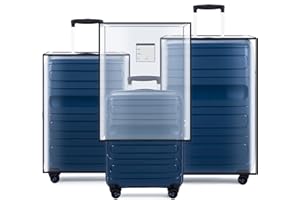 DATAENTROPYSAL 3 Pieces Thicken Clear Luggage Cover Protector with Tag Pocket, 20" 24" 28" PVC Luggage Covers for Suitcase Waterproof Dustproof Anti-scratch Travel Suitcase Covers Case for Wheeled Luggage