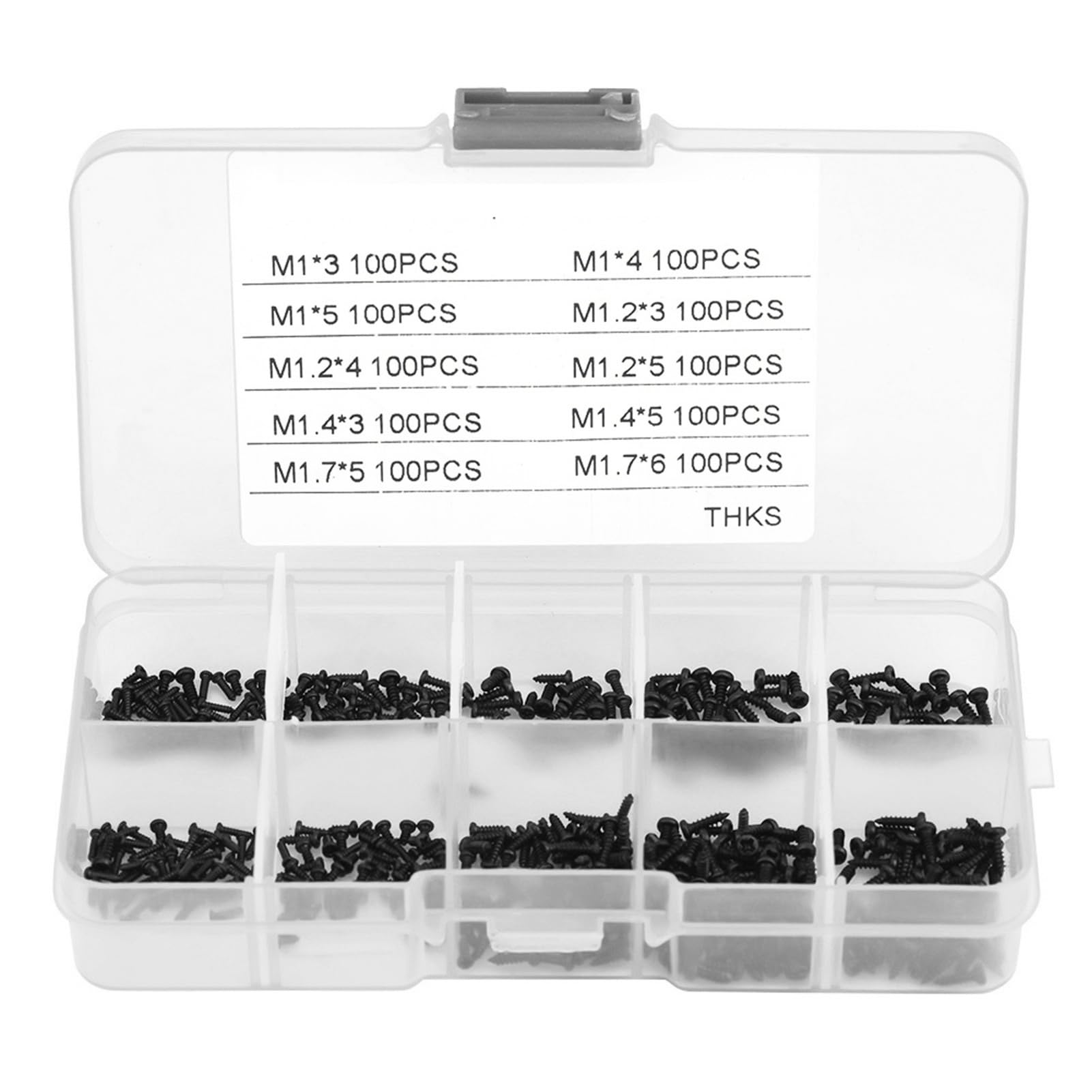 KSTE Small Self Tapping Screws,Cross Head Self Tapping Screws,Mini Pan Head Screw M1 M1.2 M1.4 M1.7,Universal Screw Kit for Plastic Wood Watch Spectacles Toy Laptop PC Electronic Repair