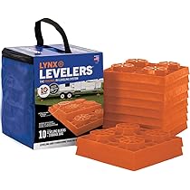 SnapPad Xtra Four-Point RV Leveling System with 9 Round Jack Feet, 4-Pack, Adds 61% Extra Surface for Stability, 2.3kg Per Pad and 28cm Total Width, Must Have