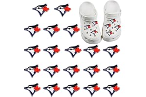 20pcs Blue Jays Shoes Charms for Clog Sandals, Sports Shoes Hangers Baseball Team Shoes Accessories Decoration Party Gifts fo