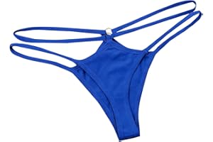 Sexy Thongs for Women G-String Thongs with Double Straps O-Ring Breathable Panties Solid Color Cheek Panty