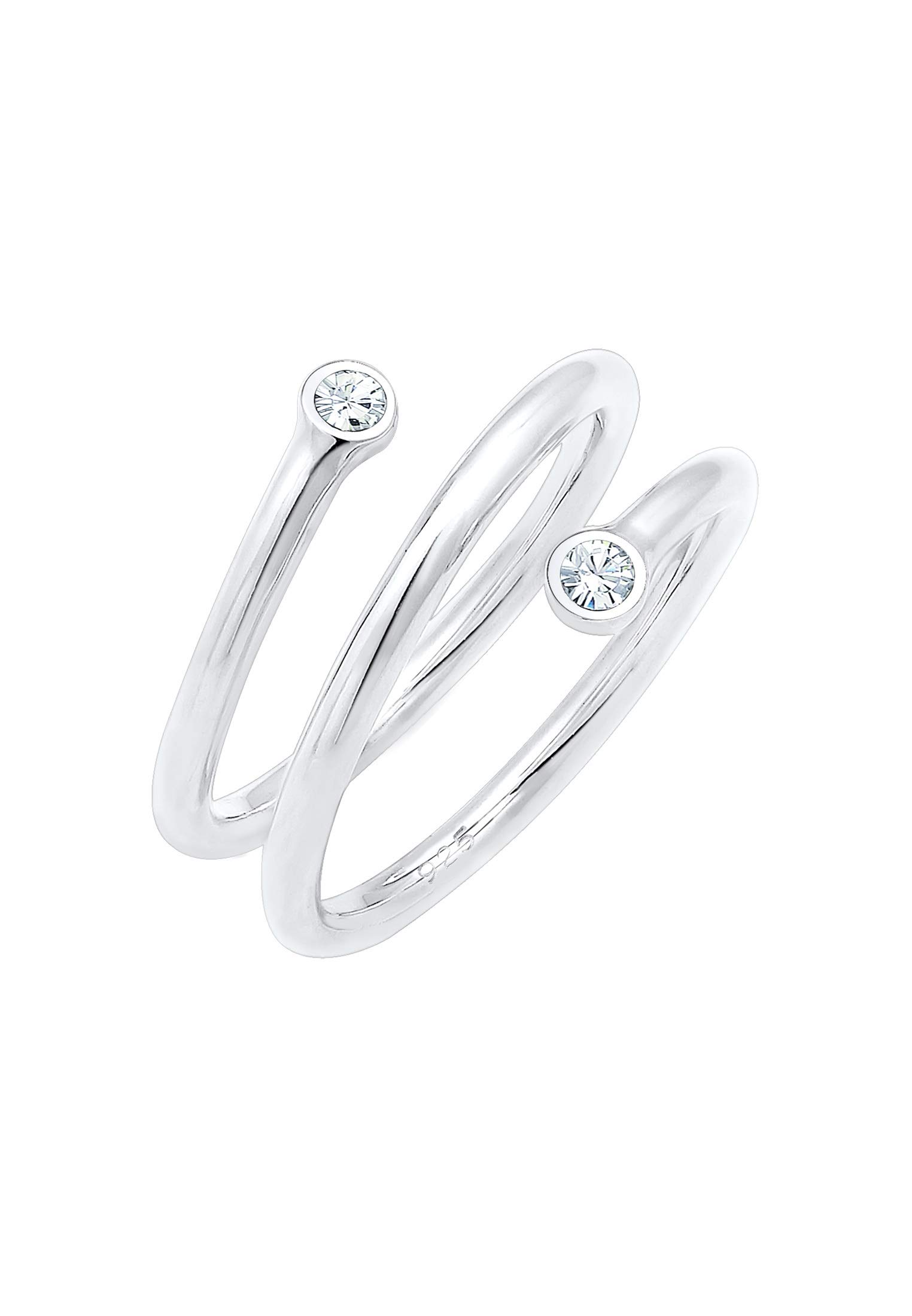 Elli Ring Wrap Ring Geo with Crystals in 925 Sterling Silver