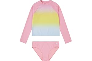 Hurley Girls Long Sleeve Rash Guard 2-Piece Swimsuit