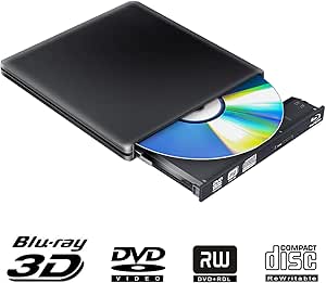Blu Ray - Unidad de DVD externa (3D, USB 3.0, lector de ...