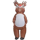 IRETG Inflatable red-nosed moose Christmas Costume for Adults Funny Blow Up Costume for Christmas Holiday Party