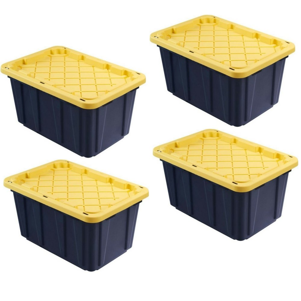 Black. HDX 55 Galon Storage Tote Box