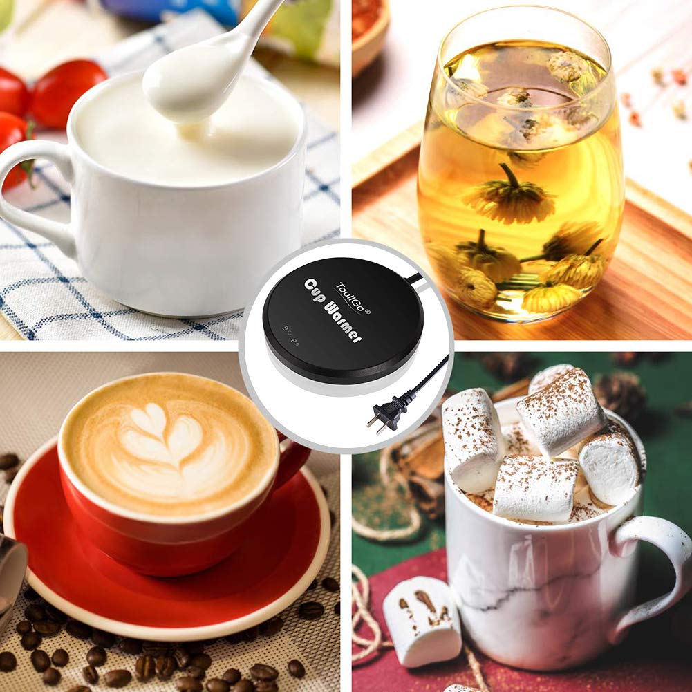 Coffee Warmer,Coffee Mug Warmer,Smart Coffee Warmer,Electric Beverage Warmer,With Two Temperature Settings,Best Gift Idea, Office/Home Use Electric Cup Beverage Plate, Water,Milk (Coffee Warmer-Black)