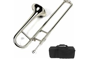 Brand New Bb Mini Trombone w/ Case and Mouthpiece- Nickel Plated Finish