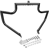 Eumti Touring Crash Bar Engine Guard Front Highway Flat-Out Bars Black | Fits 1997-2008 Harley CVO Road King FLHR Street Glide FLHX Electra Glide Ultra Classic (Except Road Glide)