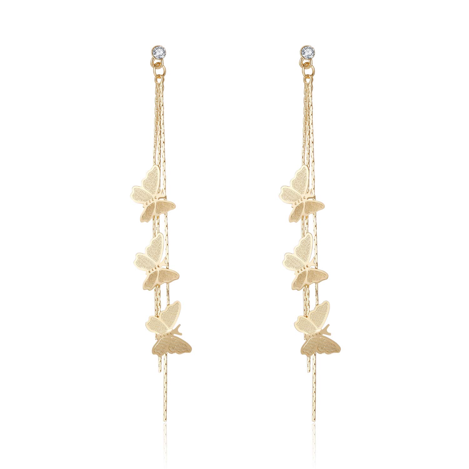 KRUCKEL lightweight Hypoallergenic Butterfly earrings | Add spring inspiration to your everyday look. Celebrate the season of transformation (gold)