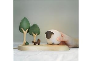 COONOE Night Light for Kids & Baby Nursery - Dimmable Toddler Nightlight & Kids Lamp for Bedrooms - Ideal for Girls & Boys - Handcrafted Natural Wood & Wool