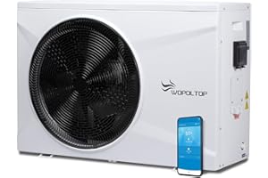 WOPOLTOP 35000 BTU Full DC Inverter Pool Heat Pump for Above and In-ground Pools, Dual Function of Heating and Cooling, 10KW Pool Heater with WiFi Smart Control via APP, 220-240V, up to 7500 Gallons
