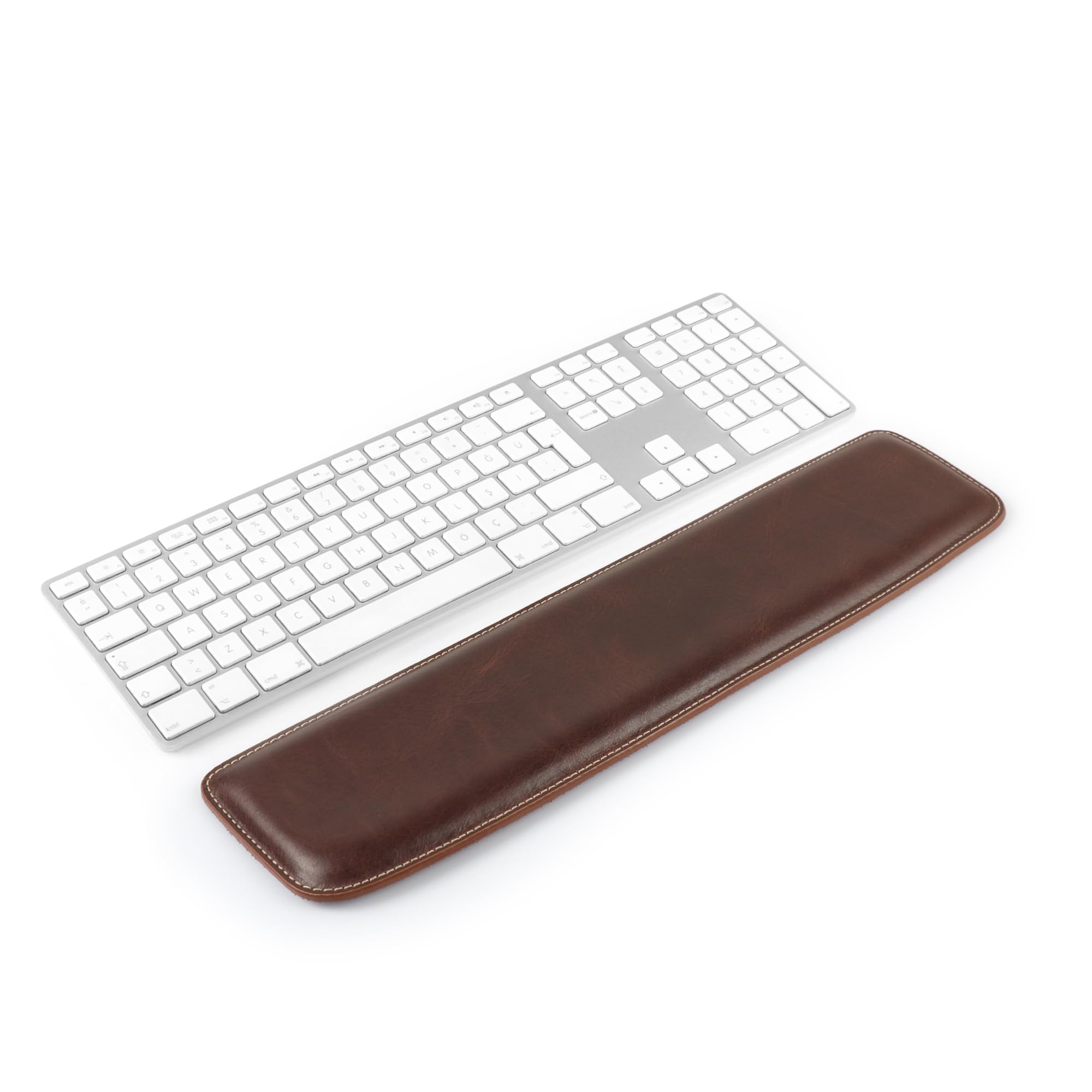 Londo Genuine Leather Keyboard Pad - Premium Ergonomic Support for Comfortable Typing at Work and Home (Brown, Large)