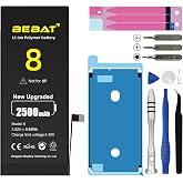 BEBAT Replacement for iPhone 8 Battery, 2500mAh High Capacity Li-ion Polymer Replacement Battery for Model A1863 A1905 A1906 with Professional Repair Tool Kits