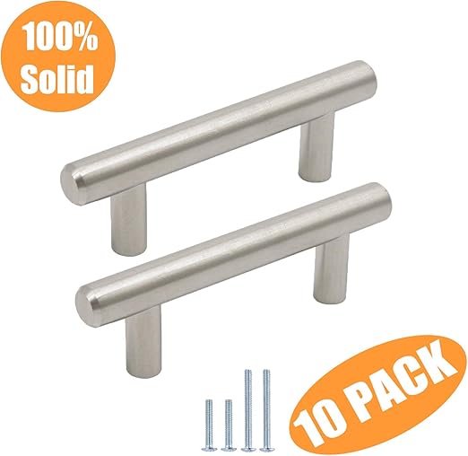10 Pack Probrico Brushed Nickel Kitchen Cabinet Pulls 2 5 Hole