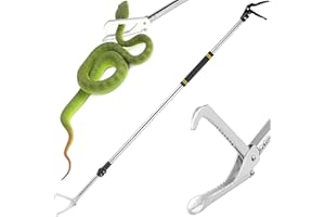 Greeily Snake Grabber Tool, 55inch Snake Tongs for Rattlesnake Reptile Tongs Long Catcher Reach Grabber Heavy Duty and Made o