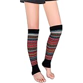Benefeet Sox Leg Warmers for Women Girls Wool Knit Leg Warmer for Winter Bohemian Patterned Long Leg Warmer