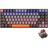 Machenike K500A Teclado mecânico para jogos de 84 teclas, teclado com fio 75% compacto, interruptor vermelho linear de troca 