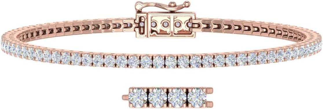 FINEROCK2 Carat Diamond Tennis Bracelet in 10K Gold or 950 Platinum (7.5 Inch)