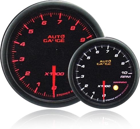 Amazon オートゲージ Autogauge タコメーター 430シリーズ 60mm 60f スモークレンズ ワーニング機能付き Led切替可 タコメーター 車 バイク