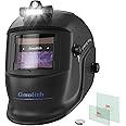Omolith 1/1/1/1 True Color Auto Darkening Welding Helmet with light, Solar Powered Wide Shade 4/9-13 for TIG MIG Stick Weld Hood Mask