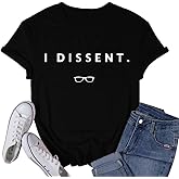 VQD RBG Tshirts for Women Human Rights Equality Shirts I Dissent Tee Tops