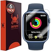 Skinomi Screen Protector Compatible with Apple Watch Series 9/8/7 (41mm)(6-Pack) Clear TechSkin TPU Anti-Bubble HD Film
