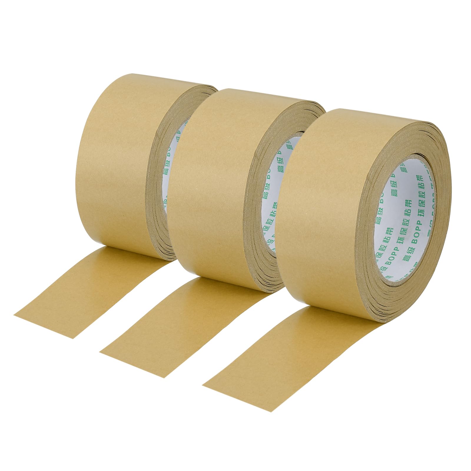 PATIKIL 2.2" x 55 Yards Brown Packing Tape, 3 Roll Heavy Duty Kraft Tape Paper Gummed Tape for Sealing Cardboard Carton Boxes, Shipping, Moving, Masking