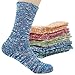 Women's Lady's 5 Pack Vintage Style Cotton Crew Socks Multi Color One Size