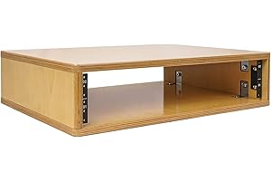 Sound Town DIY 2U Studio Rack with Solid Baltic Birch Plywood, Golden Oak for Recording Room, Home Studio (SDRK-Y2)