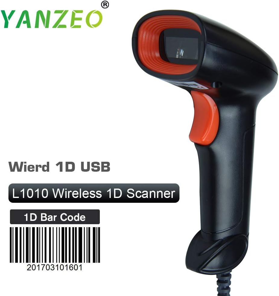 Yanzeo1D Laser Barcode Scanner USB Wired Handheld Plug and Play Fast & Accurate Scanning Windows/Mac Compatible for Books DVD Collection - Image 3