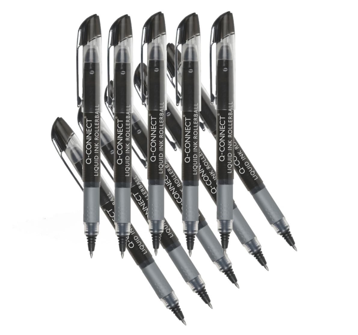Q-Connect Liquid Ink Rollerball Pen Fine Black (Pack of 10)