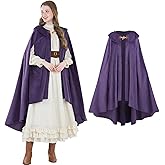 FCCAM Medieval Cloak Women Long Renaissance Cloak Cape Warm Halloween Costume