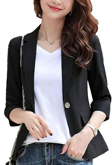 Amazon Qingxian レディース スーツ コート ブレザー ライトアウター フォーマル テーラード ジャケット レデイース 长袖ジャケット 無地 オフィス 通勤 入学式 入園式 卒業式 可愛い 春秋冬 人気 コート ジャケット 通販