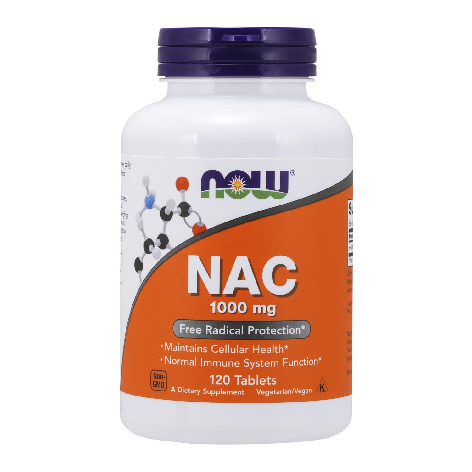 NOW Foods Supplements, NAC (NAcetylCysteine) 1,000 Mg, Free Radical Protection, 120 Tablets